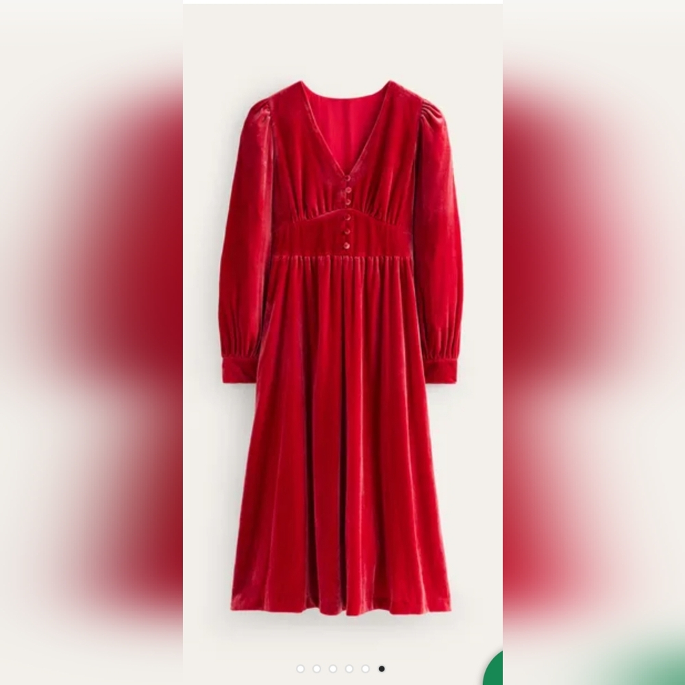 Boden Elise Velvet Midi Dress